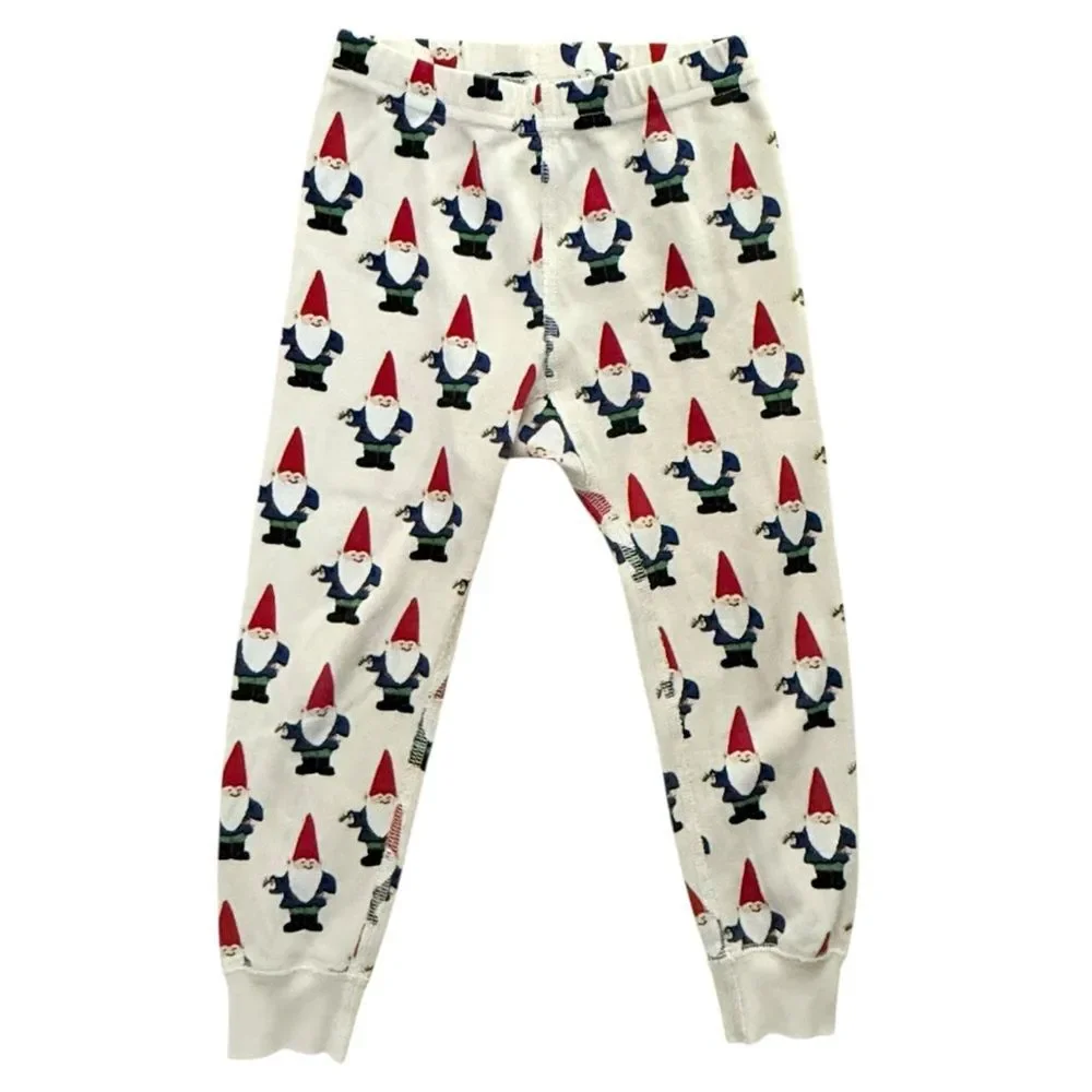 Hanna Andersson Kids Long Sleeve Gnome Print Cotton Festive Pajamas. PJs. 3. 3T.